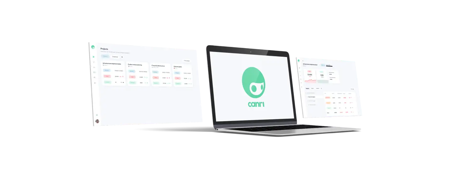 Drei Bildschirme mit Website-Seiten