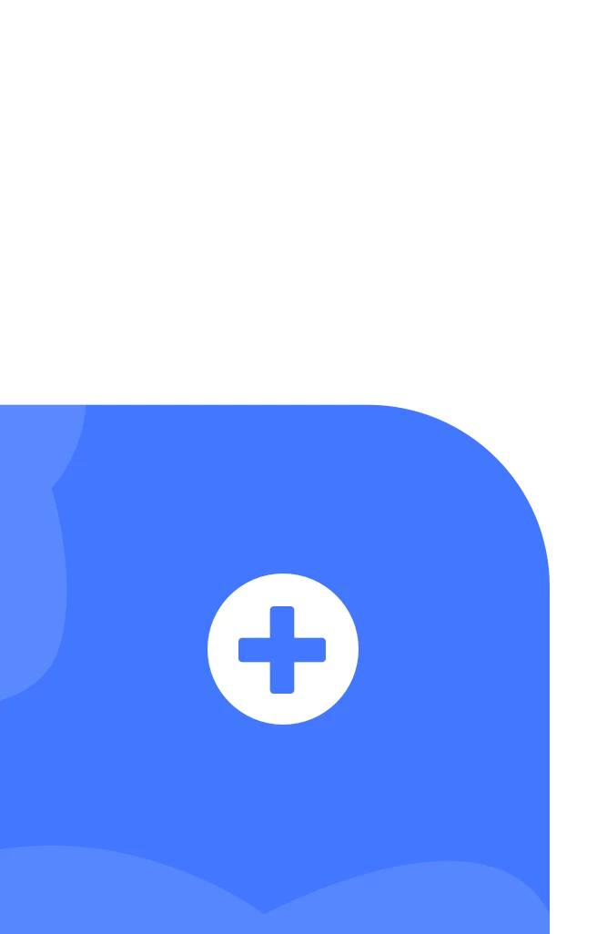 Blaues Bild mit Plus-Icon, dass aussieht wie ein Browsertab